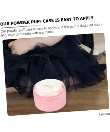 iBasenice 4pcs Body Powder Puff Box Set - Travel Baby Powder Dispenser with Puff, Empty Makeup Container, Pink 8x6cm - Buy Online on GoSupps.com