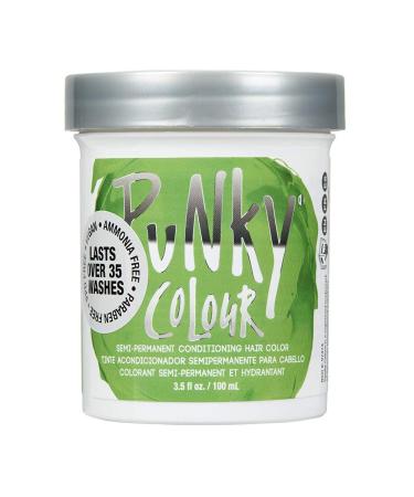 Punky Spring Green Semi Permanent Conditioning Hair Color  Non-Damaging Hair Dye  Vegan  PPD and Paraben Free  Transforms to Vibrant Hair Color  Easy To Use and Apply Hair Tint  lasts up to 35 washes  3.5oz Spring Green ...
