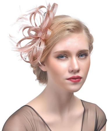 Amorar Women's Fascinator Hair Clip Hat - Feather Flower Veil Bowler for Weddings Cocktails & Banquets - Buy Online on GoSupps.com