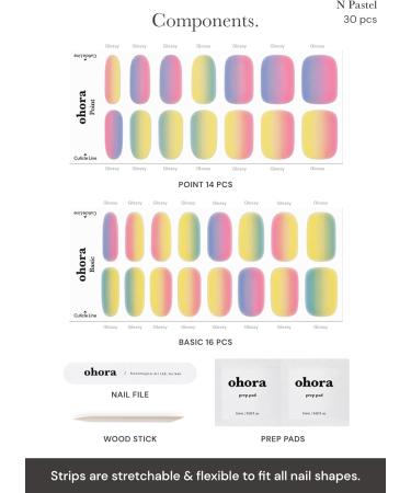 ohora Semi Cured Gel Nail Strips (Pastel) - Salon-Quality, Long Lasting & Easy to Apply - Includes Prep Pads & Nail File - Buy Online on GoSupps.com