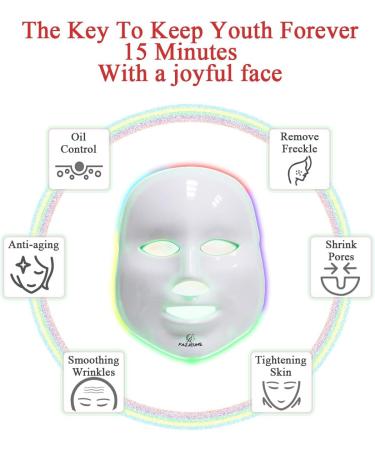 7 Colors LED Light Face Mask FAZJEUNE Face Facial Mask Skin Care LED Mask Facial Care Mask Wrinkle Removal Facial Acne Treatment Beauty Photon Skin Rejuvenation Skin Tightening - Buy Online on GoSupps.com