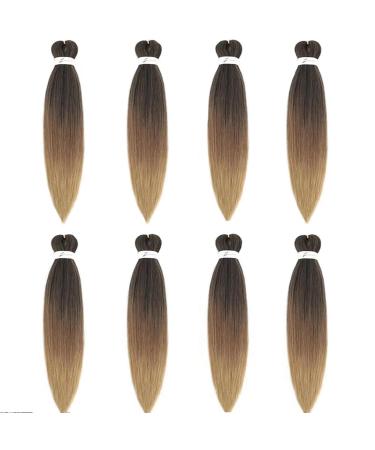 LDMY Pre-Stretched Braiding Hair - 8 Packs 26 Inch Ombre Brown Braids Extensions for Synthetic Braiding - Black Dark Brown Light Brown Available - Buy Online on GoSupps.com
