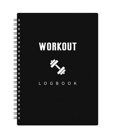 Fitness Journal - Workout Journal/Planner,8.3" x 6.3", Fitness Planner to Track Workout Process, 178 Pages with PP Cover + 2 Goals/Note Pages+ Twin-wire Binding Black