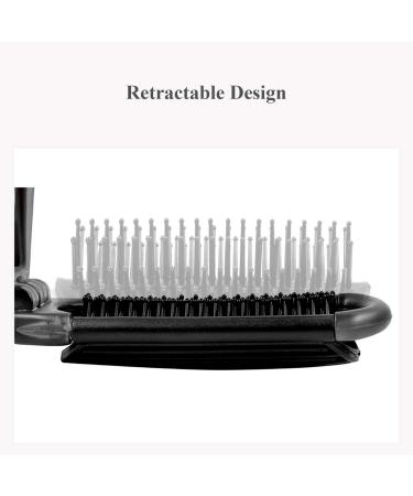 Ancable Folding Hair Brush with Mirror - Portable Pocket Size for Travel, Gym, Bag & Purse - Black - Buy Online on GoSupps.com