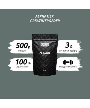 NutritionPlus Germany Alphatier Creatine Monohydrate 500 g Creatine powder high dose ultrafine vegan and neutral Creatine powder Mono Mesh 200 Top quality - Buy Online on GoSupps.com