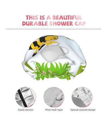Funny Bees Printed Shower Cap | Waterproof | Fits All Head Sizes & Hair Textures | Women's Bath Cap - Buy Online on GoSupps.com