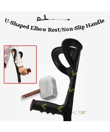 Foldable Forearm Crutches for Height 140-190cm Ergonomic Crutches for Adults Non-Slip Rubber Feet 10 Stops Height Adjustable Multifunction Crutches (1 pcs) () Selfless dedication - Buy Online on GoSupps.com