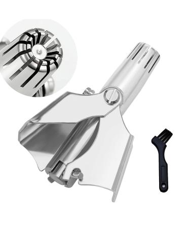 LIUHONGBO Professional Manual Ear and Nose Hair Trimmer with Grooming and Cleaning Brush Batteryfree Waterproof Painless Small and easy to clean and carry for men and women4 Silver