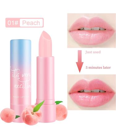 Colour Changing Lip Balm Peach Flavour Tinted Lip Balm Moisturizing Lipstick Long Lasting Hydration Natural Look Lip Balms Women Lip Care Lip Stick For Dry & Cracked Lips (01 Peach) - Buy Online on GoSupps.com