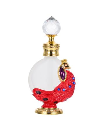VINTORKY 1pc Peacock Essential Oil Bottle Liquid Bottle Perfume Bottle Dropper Bottle Liquid Dispenser Glass Empty Holder Liquid Holder 3.1x10.5cm Red