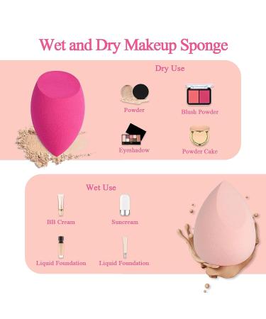 COSTICA 8 Pcs Makeup Sponge Set for Foundation, Cream, Powder - Multi-colored Beauty Blender with 2 Mini Sponges (Pink) - Buy Online on GoSupps.com