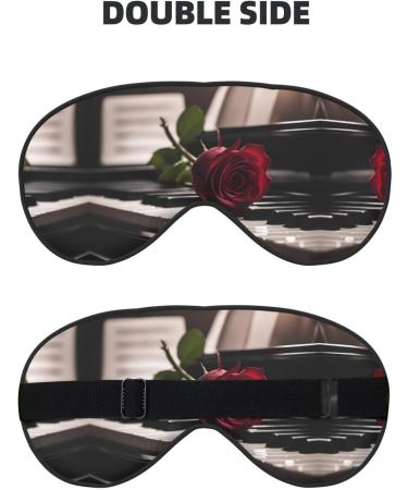 SSIMOO Red Rose Piano Sleep Mask - Adjustable Breathable & Fashionable Eye Mask for Comfortable Sleep - International Shipping Available - Buy Online on GoSupps.com