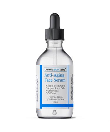 Apple Stem Cell Serum Anti-Aging Face Serum with Argan Stem Cells Ceramides & Caffeine Hydrating Firming & Brightening Formula for Fine Lines Wrinkles & Radiant Skin (2 fl oz) 2 Fl Oz (Pack of 1)