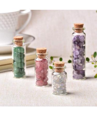 Natural Crystal Glass Bottle - Home Decor Stein with Polished Tiger Eye Stones | Unique Birthday Gift - 1PC 80x22mm - Buy Online on GoSupps.com