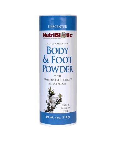 NutriBiotic Body & Foot Powder with Grapefruit Seed Extract & Tea Tree Oil Unscented 4 oz (113 g)