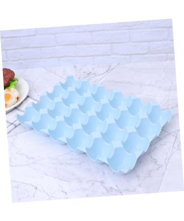 Hemoton Egg Holder Organizer Box Straw Stacked Grids for Refrigerator Storage Holder Egg Breakage-proof Thicken Wheat Blue Blue 29*19CM - Buy Online on GoSupps.com
