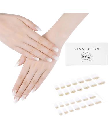 Danni & Toni Semi Cured Nail Wraps (Shine Bright) - 28 Stickers with Fine Gold Sparkles - Self-Adhesive Gel Nail Stickers - Buy Online on GoSupps.com