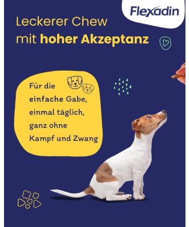 Flexadin Young Dog Mini | For healthy joints in young dogs up to 10 kg | With glucosamine chondroitin omega-3 and devil's claw 60 joint treats - Buy Online on GoSupps.com