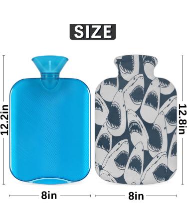 2L Ocean Shark Pattern Hot Water Bottle for Pain Relief | PVC Heat & Cold Therapy - Ideal for Menstrual Cramps & Comfort - Buy Online on GoSupps.com