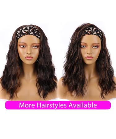 Short Bob Wavy Headband Wig for Black Women - Mixed Brown Synthetic Half Wig - Heat Resistant - Daily Wear (14 inch) - Buy Online on GoSupps.com