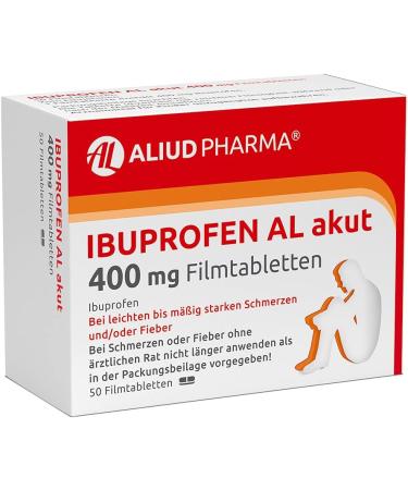ALIUD PHARMA Ibuprofen AL Acute 400 mg - 50 Film-Coated Tablets for Mild to Moderate Pain & Fever | Fast International Shipping - Buy Online on GoSupps.com