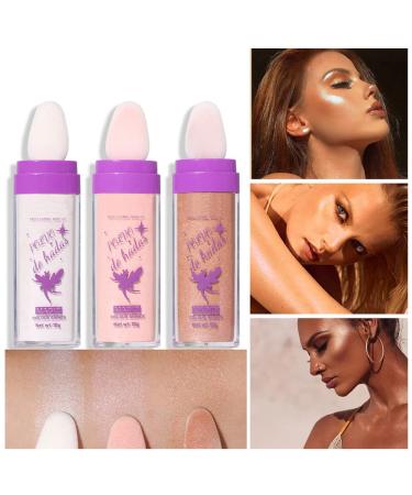 Shimmer Highlighter Powder Stick | Body Glitter Contour Blush Makeup | Face, Body, Lips, Eyes | 01 02 03 - Buy Online on GoSupps.com