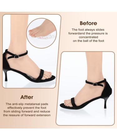 4 Pairs Metatarsal Pads for Women - Anti-Sliding Forefoot Cushions for Open Toe Shoes | Ball of Foot & Heel Inserts for All-Day Comfort & Pain Relief (Clear & Black - Buy Online on GoSupps.com
