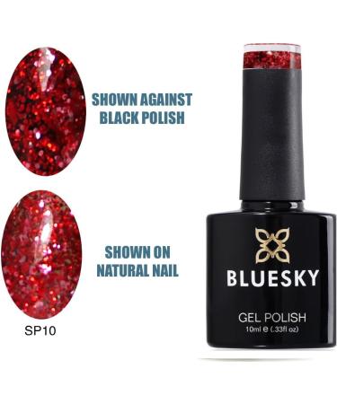 Bluesky RED GLITTER Dare Devil A Clear Gel With Red Glitter SP10 Nail Gel Polish UV LED Soak Off 10ml SPECIAL LIMITED PRICE - Buy Online on GoSupps.com