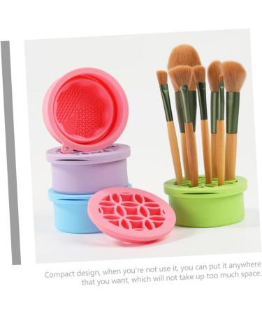 Makeup Sponge Cleaning Bowl Cosmetic Brush Cleaning Bowl Silicone Brush Holder Make up Brush Cleaner Make up Brush Cleaner Tool Silica Gel Purple Makeup Brush Storage Box 10x8.5cm Purple - Buy Online on GoSupps.com