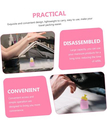 FRCOLOR 1pc squeeze bottle nail polish remover dispenser nail polish remover pump makeup remover bottle shampoo remover nail polish remover bottle filling supplies plastic abs 10x5.3cm Pink - Buy Online on GoSupps.com