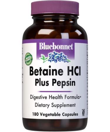 Bluebonnet Betaine HCL Plus Pepsin - 180 Veggie Caps for Digestive Support - Buy Online on GoSupps.com