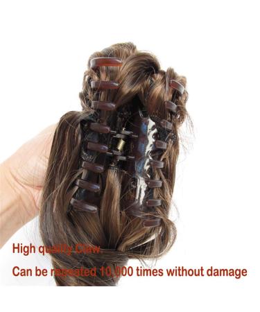 Buy Short Wavy Ponytail Extensions - 40cm Synthetic Claw Hairpiece in Brown Black | 16 Inches Ladies Wig - Buy Online on GoSupps.com
