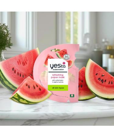 Yes To Super Fresh Watermelon Paper Mask - 3 Count | Hydrating Face Masks for All Skin Types - Shop Internationally - Buy Online on GoSupps.com