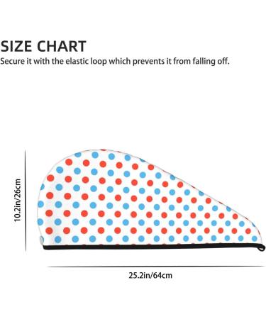 Buy Hair Towel Wrap - Fast Drying Towel Turban with Button | Red Blue Polka Dots | International Shipping Available - Buy Online on GoSupps.com