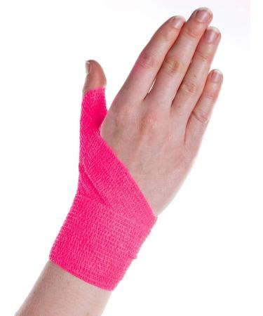 Cohesive Bandage 2" x 5 Yards 6 Rolls Self Adherent Wrap Medical Tape Adhesive Flexible Breathable First Aid Gauze Ideal for Stretch Athletic Ankle Sprains & Swelling Sports (Neon Pink) - Buy Online on GoSupps.com
