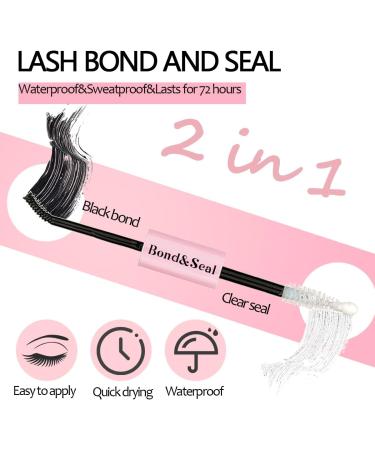 Qiveaory Lash Bond and Seal Kit 4 Pcs DIY Lash Extension with Waterproof Lashe Cluster Glue 72h Hold and Seal Lash Remover Tweezers Portable Eyelash Brush with Cap for Eyelash Extensions Beginners - Buy Online on GoSupps.com