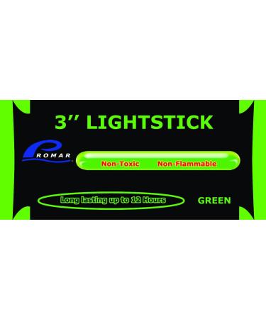 Promar GS-130G 3" Glow Stick 50 Pack, Green, Multi, One Size