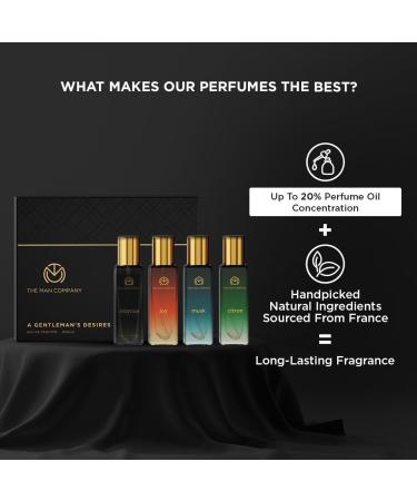 Th.e Ma.n Company Specially Curated Perfume Gift Set 4X20Ml- A Gentlemen's Desire|Premium Long-Lasting Floral Fragrance Spray|Citron For Travel|Intense For Office|Musk For Sports|Joy For Outing 80 Ml - Buy Online on GoSupps.com