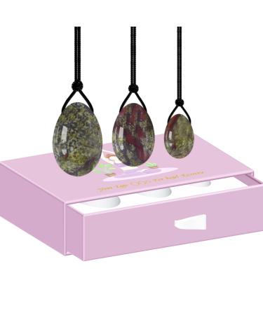 Yoni Egg Feminine Ball Natural Dragon Bloodstone Pelvic Floor Muscle Kegel Exercise Jade Kegel Ball With Box Drilled Drilled With Box