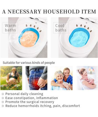 Sitz Bath for Hemorrhoids, Postpartum Care & Inflammation Relief - Foldable Over-The-Toilet Seat Basin for Pregnant Women - Yoni Steam & Perineal Soaking Tub with Bonus Towel - Buy Online on GoSupps.com