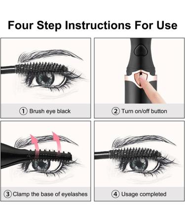 Heated Eyelash Curler - 2-in-1 Electric Eyelash Curler Electric USB Eyelash Curler with 3 Temperature Modes 24 Hours Long Lasting Eyelash Brush for Real and False Eyelashes - Buy Online on GoSupps.com