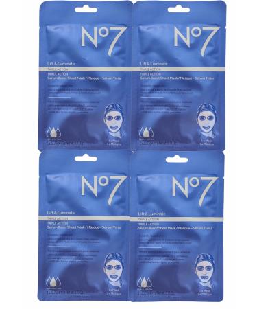No7 Lift & Luminate TRIPLE ACTION serum boost sheet masks