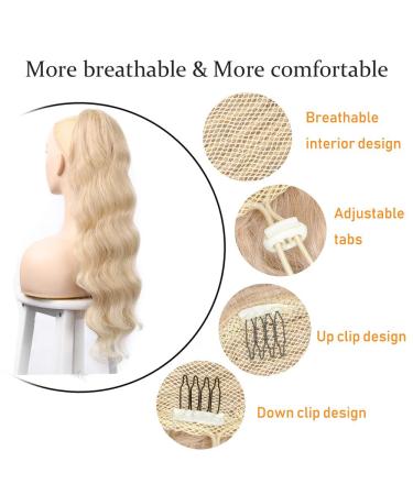 Yeeshedo Ponytail Hair Part Clip Extensions - Long Wavy Blonde Natural Wig Afro Curly Braid (Color: 24/613#) | International Shipping - Buy Online on GoSupps.com