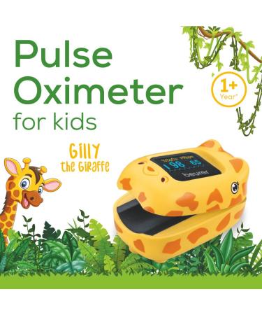Buy Beurer PO13 Children's Fingertip Pulse Oximeter - Fast Oxygen Saturation & Pulse Rate Monitor for Kids | Bright Color Display & Auto Shut-Off - Gilly the Giraffe - Buy Online on GoSupps.com