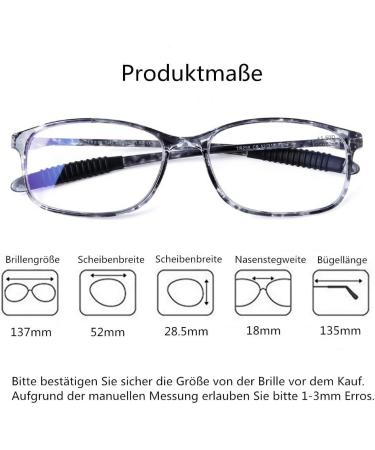 DOOViC Blue Light Filter Computer Reading Glasses for Unisex TR259-C - 9 Colors Available (C9 Gray Tortoiseshell 2.5x Magnification) - International Shipping - Buy Online on GoSupps.com
