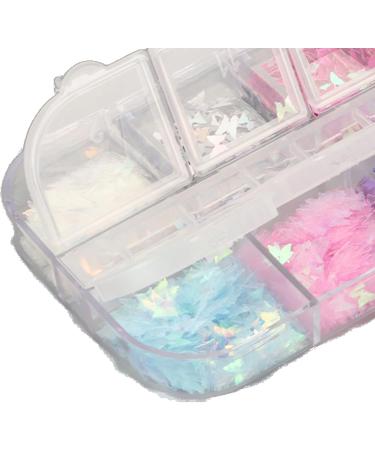 Butterfly Nail Sequins for Nail Art Nail Glitters Nail Art Sequins Variety Shapes Cute Designs Nail Art Decorations Nail Art Supplies for Diy Crafts 12 Grids 5 Boxes - Buy Online on GoSupps.com