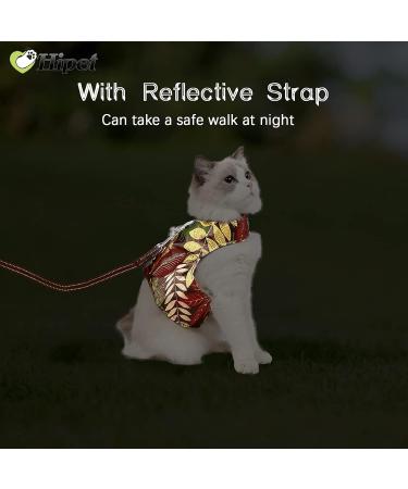 Escape Proof Cat Harness and Leash Set - Air Mesh Vest for Small Dogs - Reflective Gold S - Buy Online on GoSupps.com