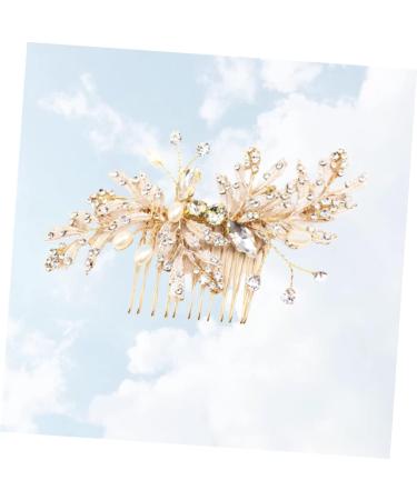 DOITOOL Gold Side Comb Hair Crystals Decor Alloy Hair Comb Hair Claw Hatchet Comb Floral Headpiece Crystal Flower Comb Rhinestone Headpiece Crystal Decor Accessories Pearl Bride - Buy Online on GoSupps.com