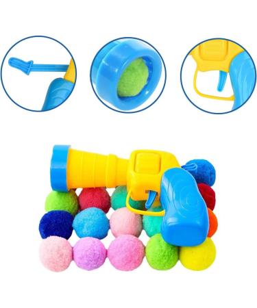 Cat Interactive Toys Cat Ball Toy Toy Ball Launcher with 100pcs Soft Pom Pom Balls Cat Fetch Toys for Indoor Exercise Pet Chasing Training Toys - Buy Online on GoSupps.com