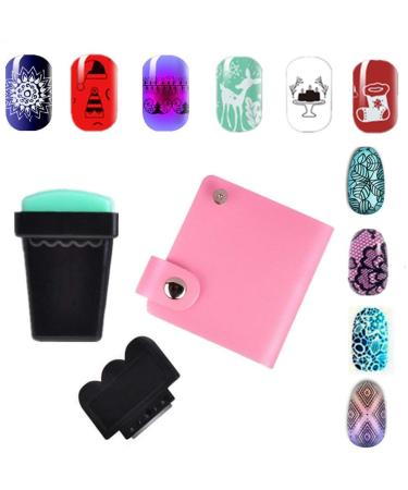 Budoci 5 + 10 Nail Stamping Set | Classic Nail Art Kit with Stamping Plates Stamps & Accessories for Perfect French Manicure - Buy Online on GoSupps.com